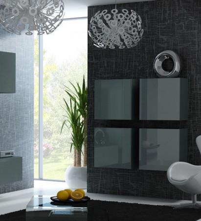 grijs/hoogglans grijs